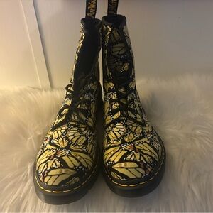 Dr. Martens Yellow and Black Patterned Combat Boots